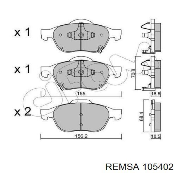 Pastillas de freno delanteras REMSA 105402