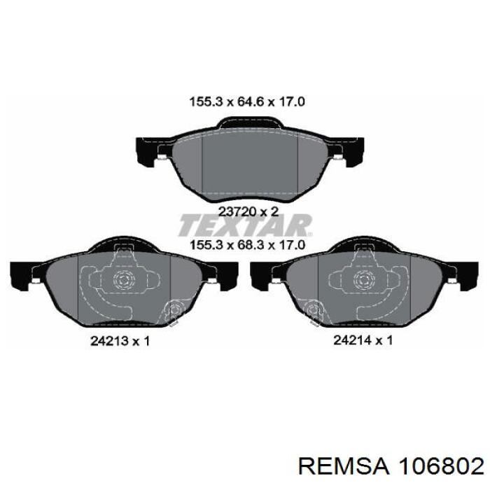 Pastillas freno delanteras Remsa 106802 precio, desde 29,44 EUR