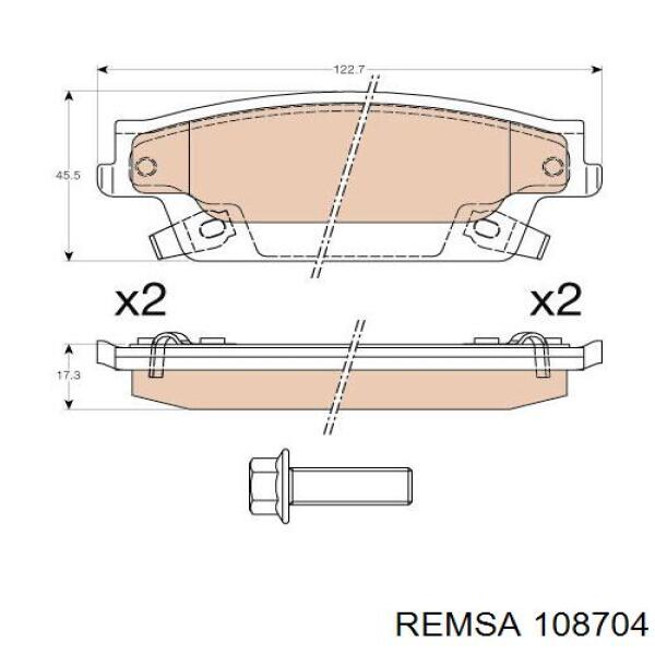 1087.04 Remsa pastillas de freno traseras