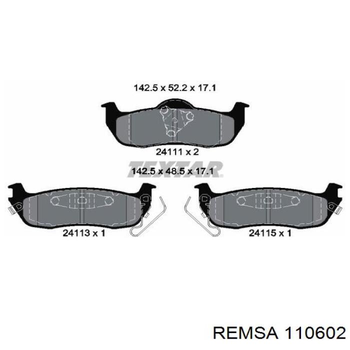 Pastillas traseras de freno Remsa 110602 precio, desde 30,61 EUR