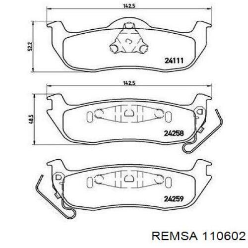 Comprar 110602 Remsa Pastillas de freno traseras