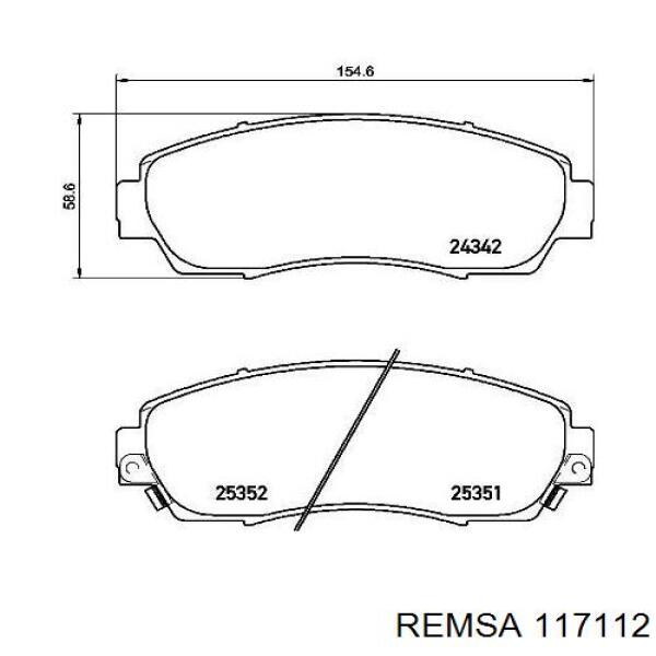 117112 Remsa Pastillas delanteras