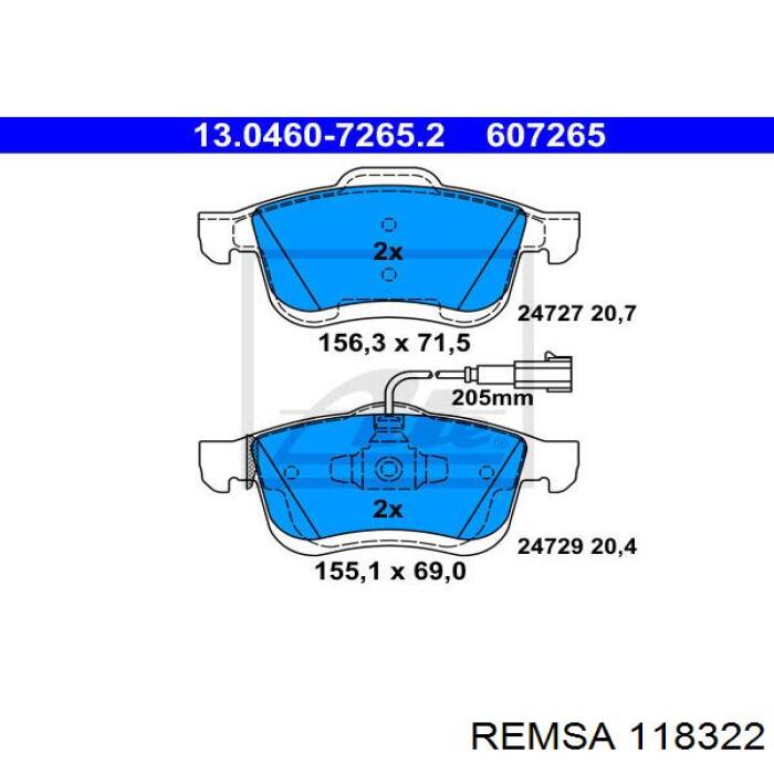 Comprar 118322 Remsa Pastillas delanteras de freno