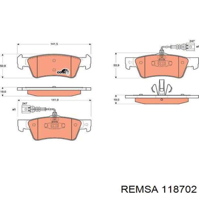 Comprar 118702 Remsa Pastillas de freno traseras