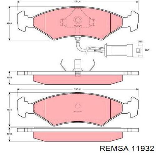 11932 Remsa pastillas de freno delanteras