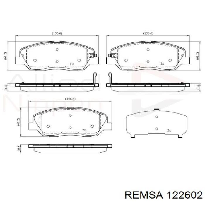 Pastillas de freno delanteras Remsa 122602