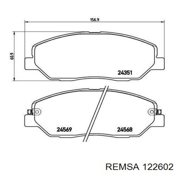 Comprar 122602 Remsa Pastillas delanteras de freno