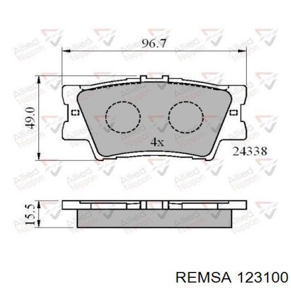Pastillas de freno traseras 123100 Remsa