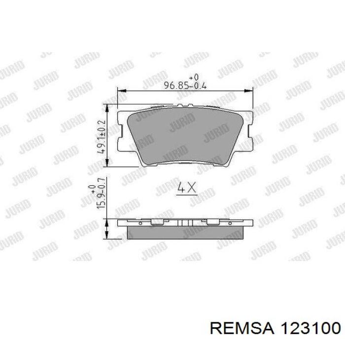 123100 Remsa Pastillas freno traseras