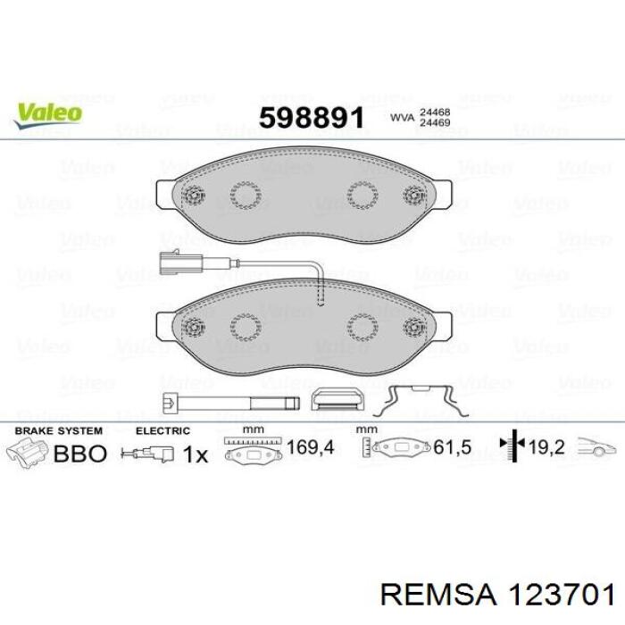 Pastillas de freno 123701 Remsa