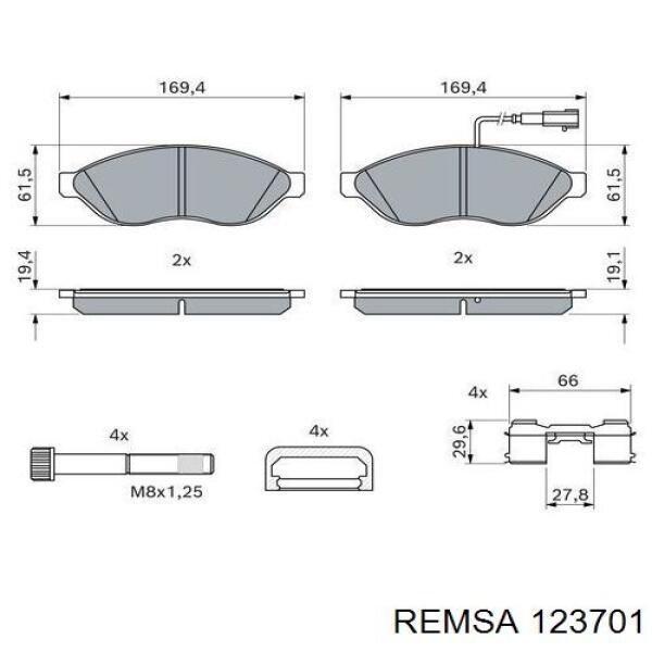 Pastillas freno delanteras Remsa 123701 precio, desde 39,54 EUR