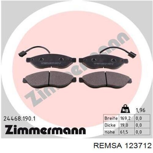 123712 Remsa Pastillas delanteras