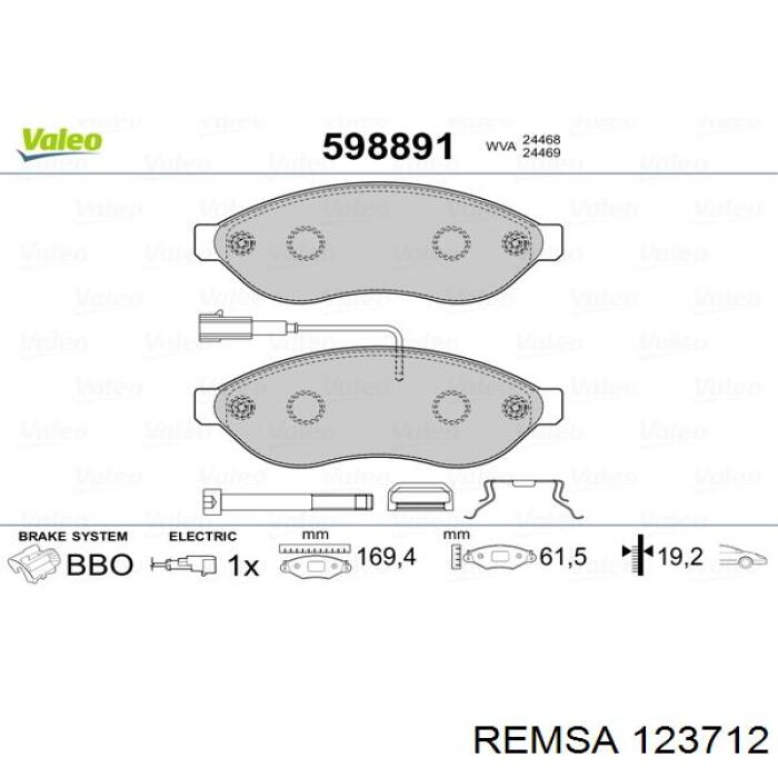 Pastillas freno delanteras Remsa 123712 precio, desde 43,31 EUR
