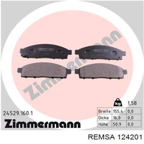 Comprar 124201 Remsa Pastillas delanteras de freno