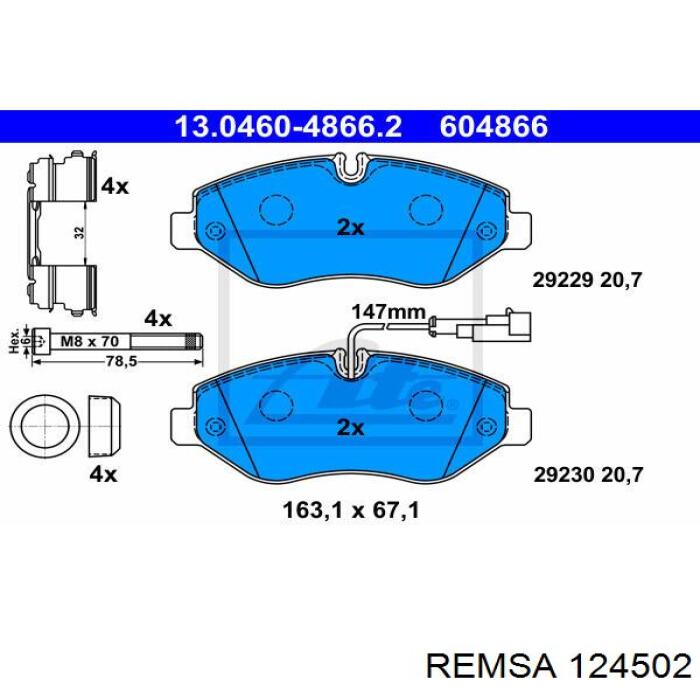 1245.02 Remsa pastillas de freno delanteras