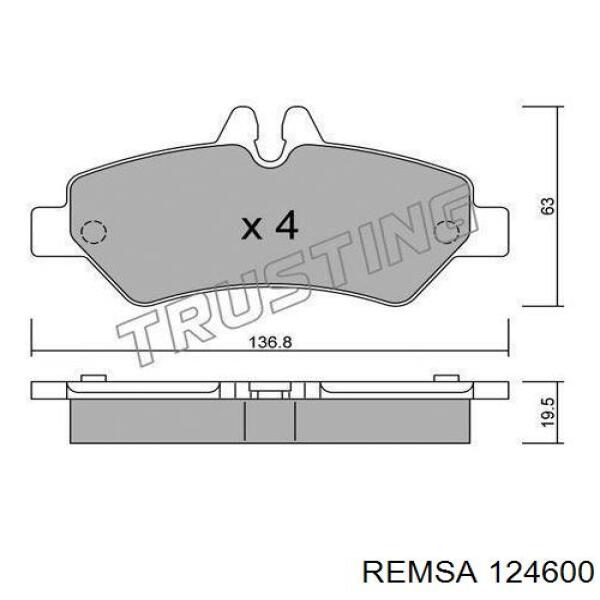 Pastillas traseras de freno Remsa 124600 precio, desde 34,42 EUR