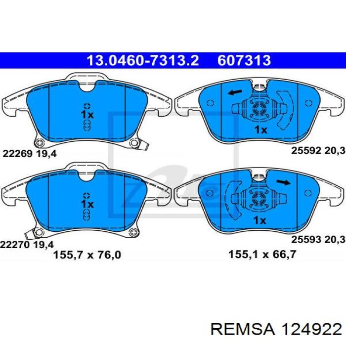 Pastillas freno delanteras Remsa 124922 precio, desde 33,41 EUR