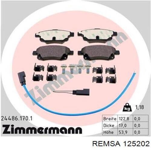 Pastillas traseras de freno Remsa 125202 precio, desde 31,34 EUR