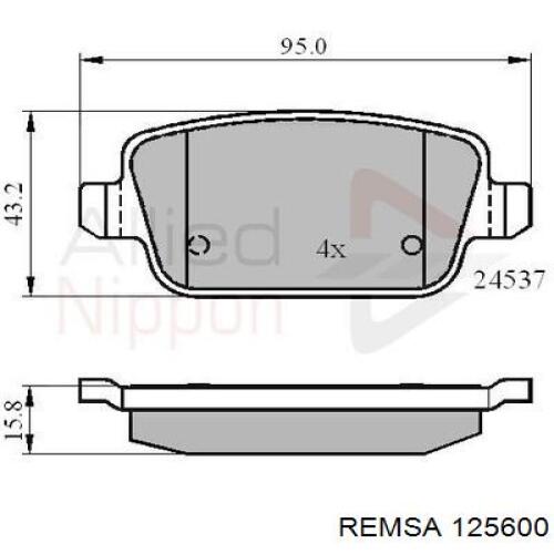 Pastillas traseras de freno Remsa 125600 precio, desde 28,28 EUR