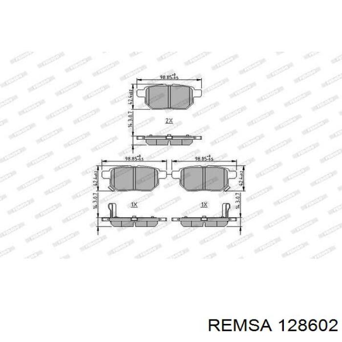 Comprar 128602 Remsa Pastillas de freno traseras