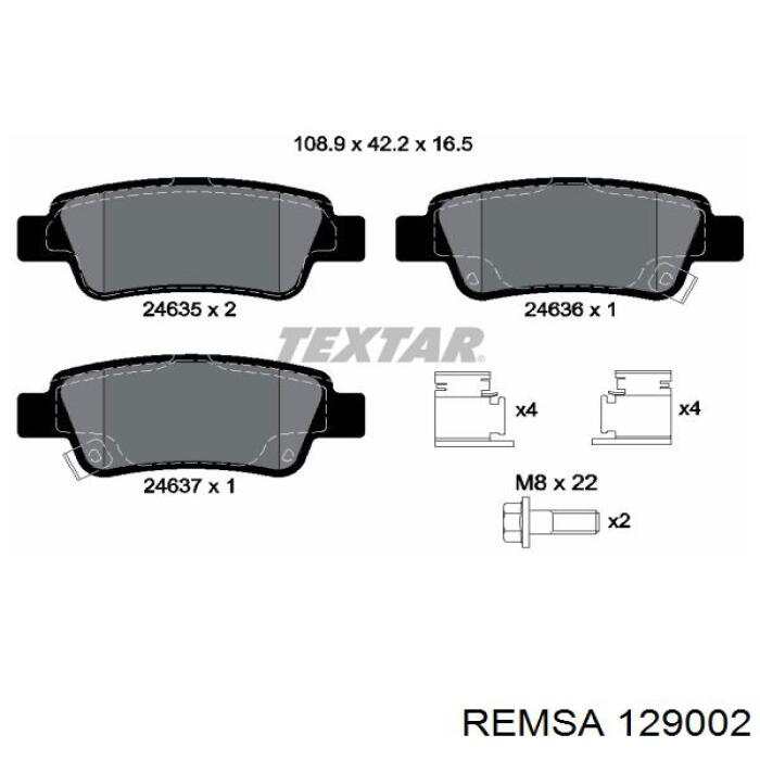 Pastillas traseras de freno Remsa 129002 precio, desde 28,00 EUR