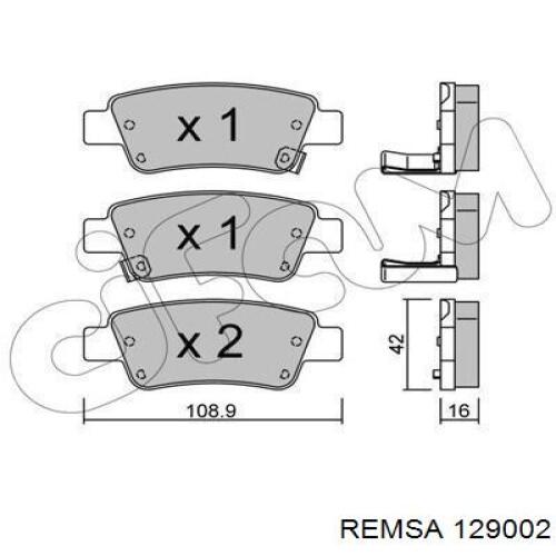 Comprar 129002 Remsa Pastillas de freno traseras