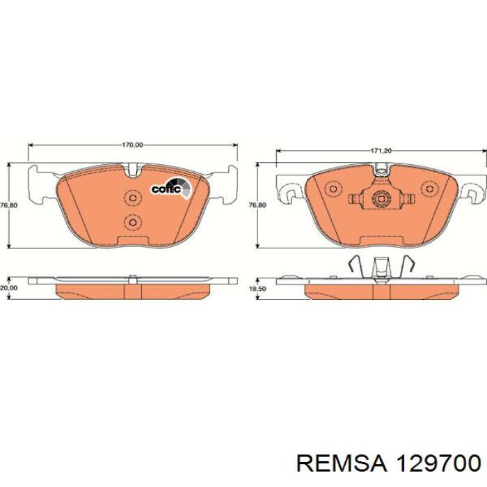 Pastillas de freno 129700 Remsa