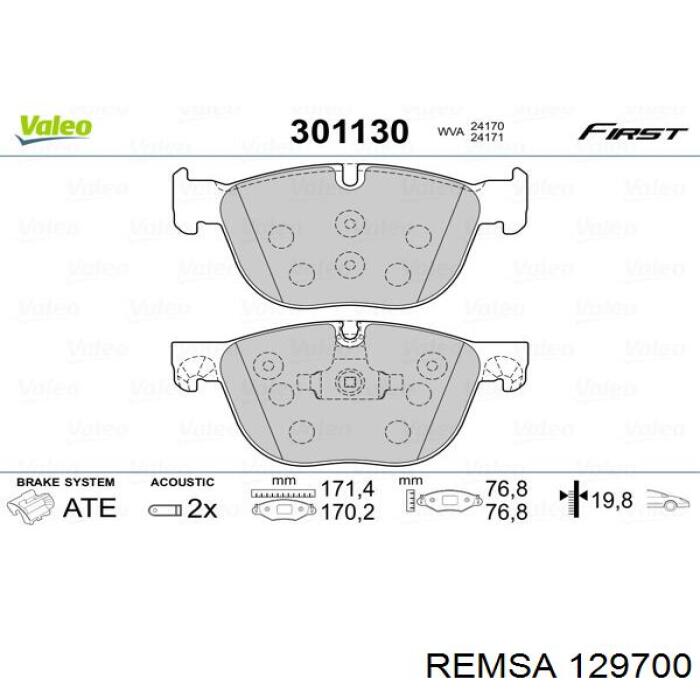 Comprar 129700 Remsa Pastillas delanteras de freno