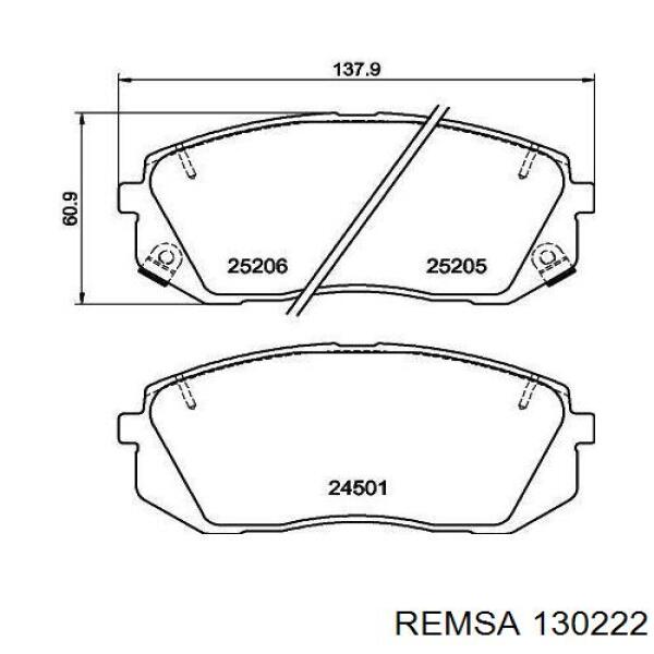 Pastillas de freno delanteras Remsa 130222