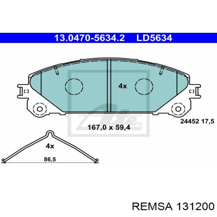 Pastillas freno delanteras Remsa 131200 precio, desde 36,65 EUR