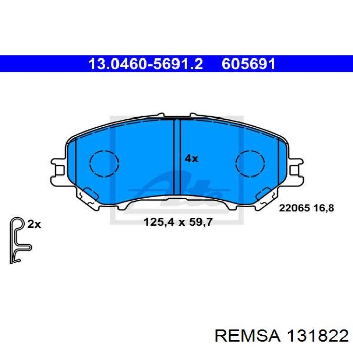 Comprar 131822 Remsa Pastillas delanteras de freno