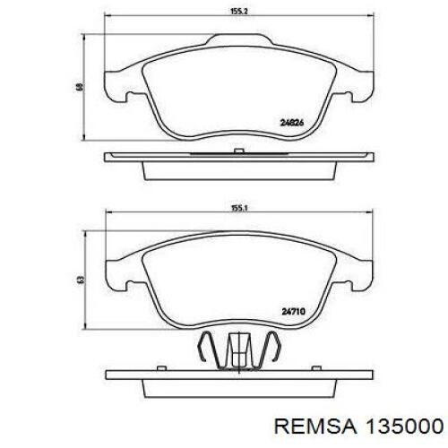 Comprar 135000 Remsa Pastillas delanteras de freno