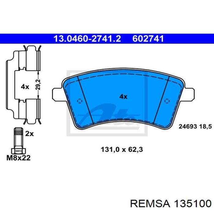 1351.00 Remsa pastillas de freno delanteras