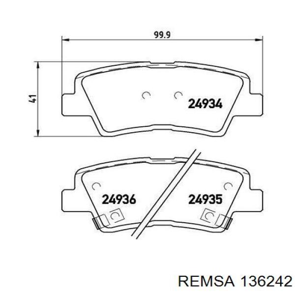 Pastillas traseras de freno Remsa 136242 precio, desde 20,75 EUR