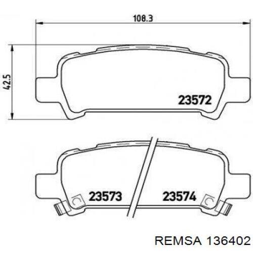 136402 Remsa pastillas de freno traseras