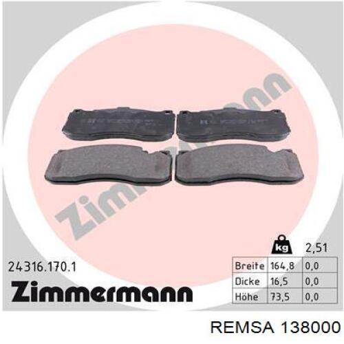 Pastillas de freno 138000 Remsa