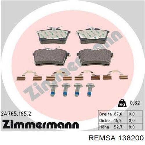 Comprar 138200 Remsa Pastillas de freno traseras