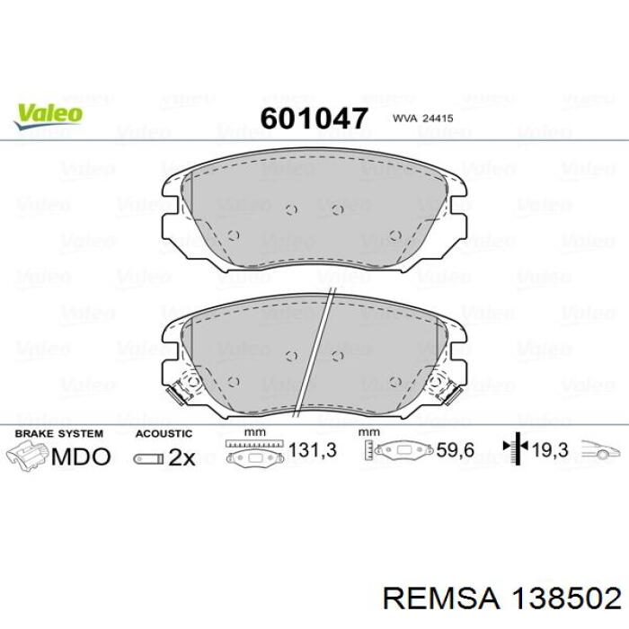 Pastillas freno delanteras Remsa 138502 precio, desde 34,53 EUR