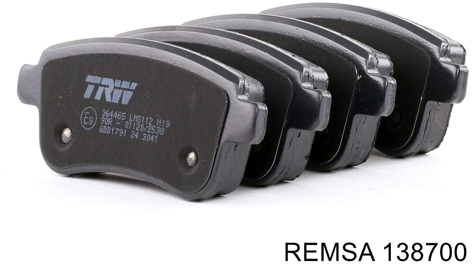 Comprar 138700 Remsa Pastillas de freno traseras