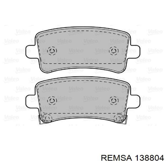 Pastillas de freno traseras 138804 Remsa