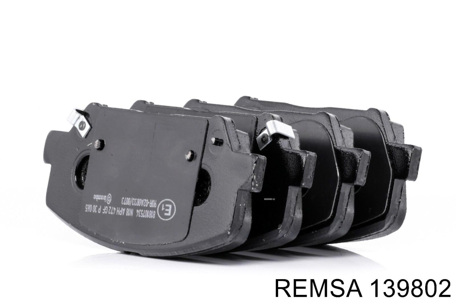 Comprar 139802 Remsa Pastillas delanteras de freno