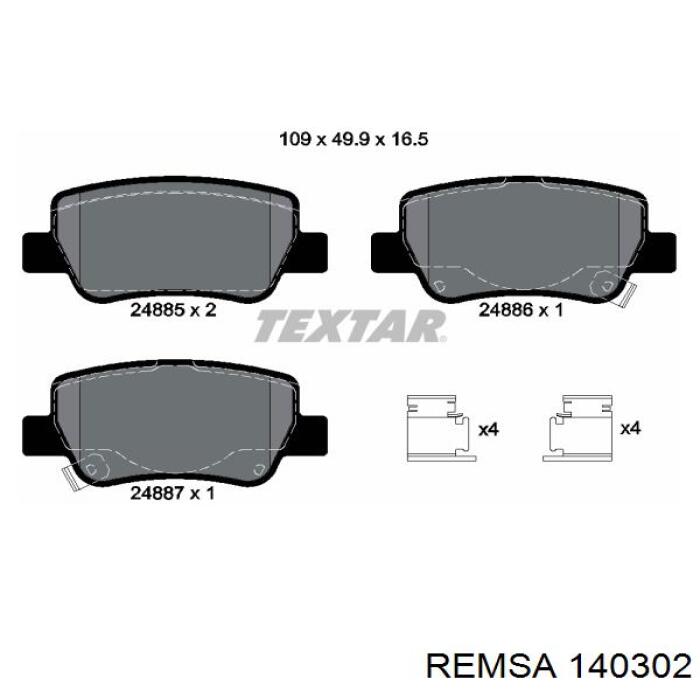 1403.02 Remsa pastillas de freno traseras