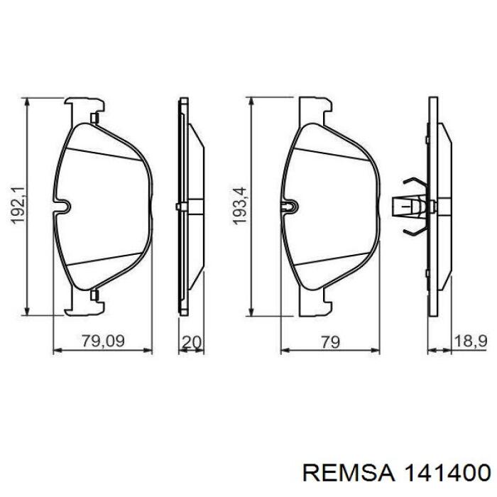 Pastillas de freno delanteras Remsa 141400