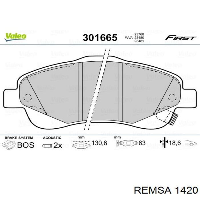 1420 Remsa pastillas de freno delanteras