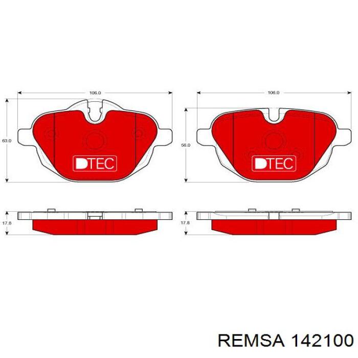 142100 Remsa Pastillas freno traseras