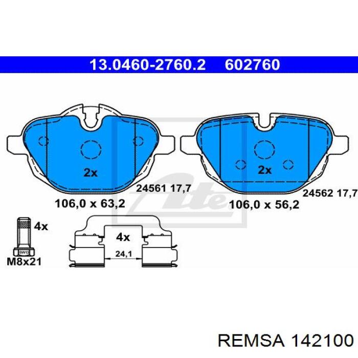 Comprar 142100 Remsa Pastillas de freno traseras