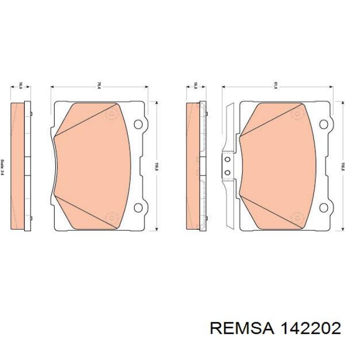 1422.02 Remsa pastillas de freno delanteras