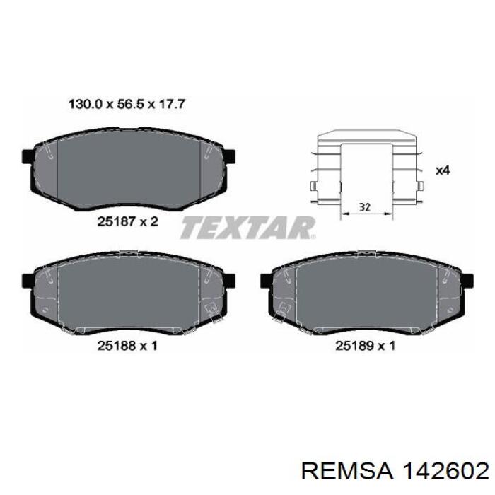 Pastillas freno delanteras Remsa 142602 precio, desde 31,22 EUR