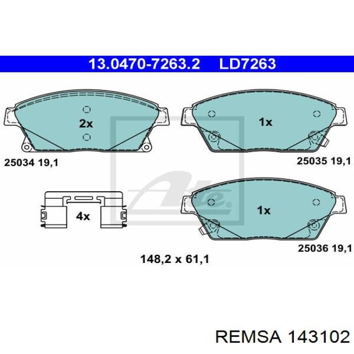 Pastillas freno delanteras Remsa 143102 precio, desde 30,36 EUR