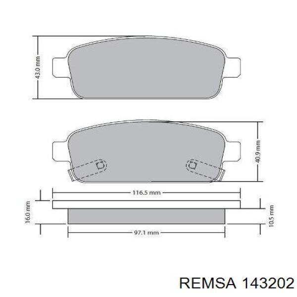 143202 Remsa Pastillas freno traseras
